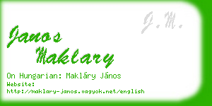 janos maklary business card
