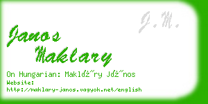 janos maklary business card